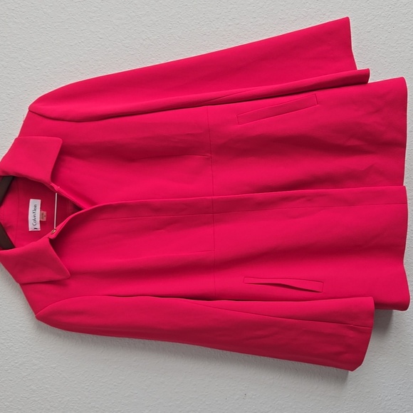 Calvin Klein Pink Work Corporate Blazer With Flare Sleeves And Snap Buttons - Picture 2 of 11